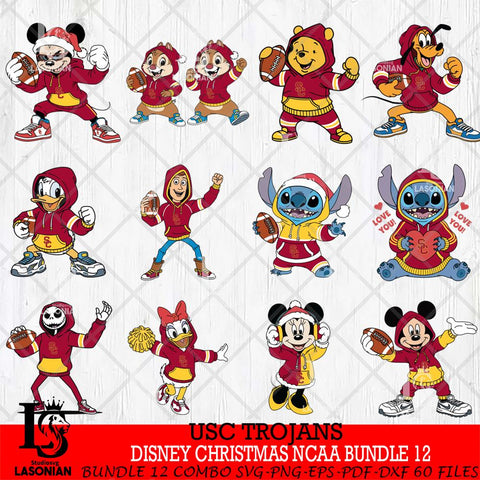 USC Trojans  Disney christmas NCAA Bundle File Cut, Bundle NCAA SVG DXF EPS PNG FILE, Digital Download , Criucut , Silhouette