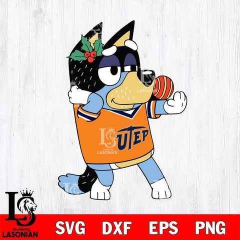 UTEP Miners Bandit Heeler Christmas Svg Eps Dxf Png File, Digital Download, Instant Download