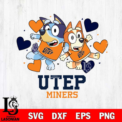 UTEP Miners Bluey & Bingo 10 Svg Eps Dxf Png File, NCAA svg, Digital Download, Instant Download