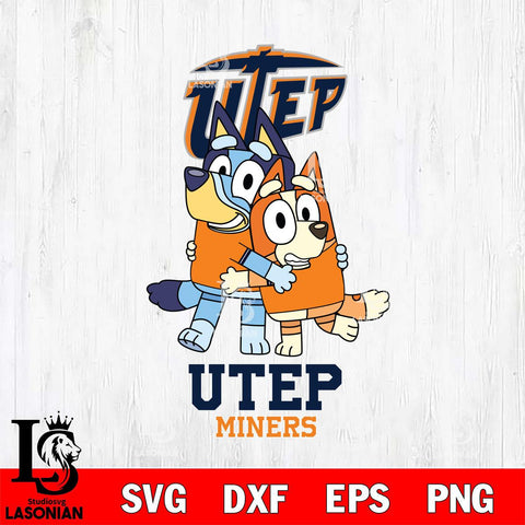 UTEP Miners Bluey & Bingo 3 Svg Eps Dxf Png File, NCAA svg, Digital Download, Instant Download