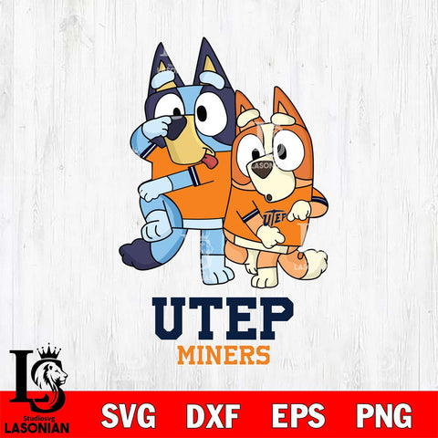 UTEP Miners Bluey & Bingo Svg Eps Dxf Png File, NCAA svg, Digital Download, Instant Download