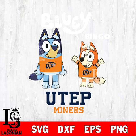 UTEP Miners Bluey & Bingo 4 Svg Eps Dxf Png File, NCAA svg, Digital Download, Instant Download
