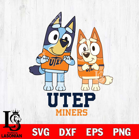 UTEP Miners Bluey & Bingo 6 Svg Eps Dxf Png File, NCAA svg, Digital Download, Instant Download