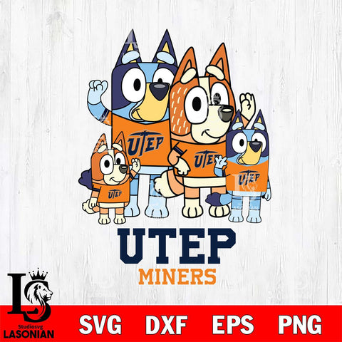 UTEP Miners Bluey & Bingo 7 Svg Eps Dxf Png File, NCAA svg, Digital Download, Instant Download