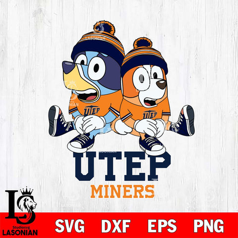UTEP Miners Bluey & Bingo 8 Svg Eps Dxf Png File, NCAA svg, Digital Download, Instant Download