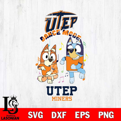 UTEP Miners Bluey Bingo Dance Mode Svg Eps Dxf Png File, NCAA svg, Digital Download, Instant Download