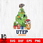 UTEP Miners Bluey Chilli Christmas Tree Svg Eps Dxf Png File, Digital Download