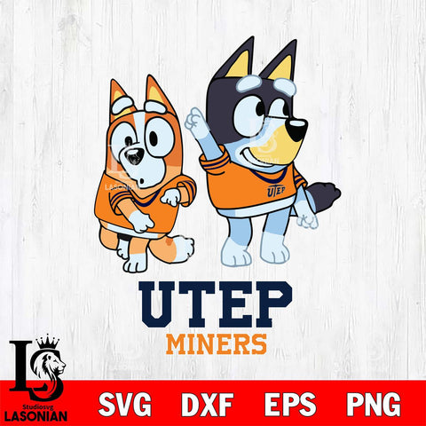 UTEP Miners Bluey Chilli Mode Dance Svg Eps Dxf Png File, Digital Download, Instant Download