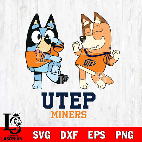UTEP Miners Bluey Chilli Sport Svg Eps Dxf Png File, Digital Download, Instant Download