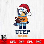 UTEP Miners Bluey Christmas Svg Eps Dxf Png File, Digital Download