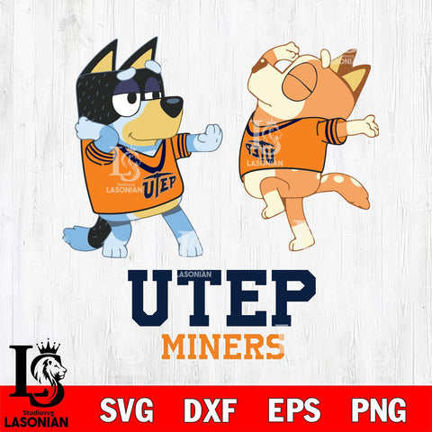 UTEP Miners Bluey Dance Svg Eps Dxf Png File, Digital Download, Instant Download