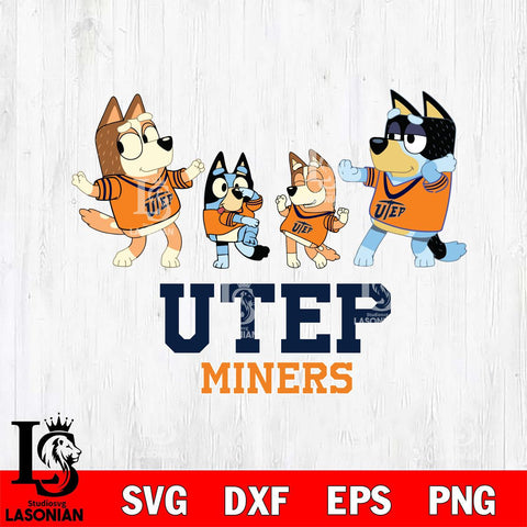 UTEP Miners Bluey Dance Squats Svg Eps Dxf Png File, Digital Download, Instant Download