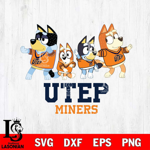UTEP Miners Bluey Mode Dance Squats Svg Eps Dxf Png File, Digital Download, Instant Download