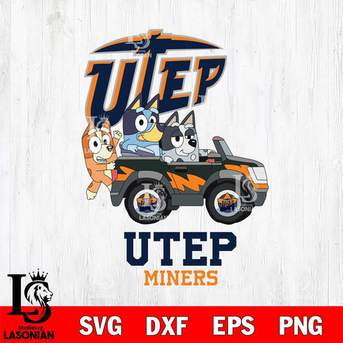 UTEP Miners Bluey friends car Svg Eps Dxf Png File, NCAA svg, Digital Download, Instant Download
