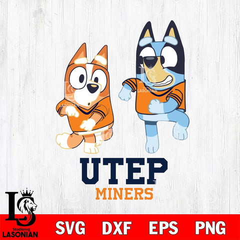 UTEP Miners Bluey with Chilli Dance Svg Eps Dxf Png File, Digital Download, Instant Download