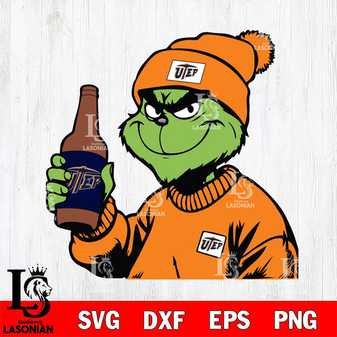 UTEP Miners Boujee Grinch 5 Svg Eps Dxf Png File, Digital Download, Instant Download