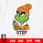 UTEP Miners Boujee Grinch Christmas Cut Files Cricut, Svg Dxf Eps Png file, Digital download , Silhouette