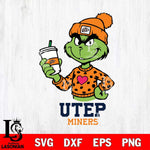 UTEP Miners Boujee Grinch Heart Christmas Cut Files Cricut, Svg Dxf Eps Png file, Digital download , Silhouette