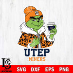 UTEP Miners Boujee Grinch Leopard Christmas Cut Files Cricut, Svg Dxf Eps Png file, Digital download , Silhouette