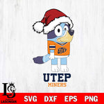 UTEP Miners Christmas Bluey Hat Cut Files,Bluey Cricut,Christmas Svg , Bluey svg , Digital Download, dxf eps png pdf file