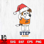 UTEP Miners Christmas Bluey Jack Sport Cut Files,Bluey Cricut,Christmas Svg , Bluey svg , Digital Download, dxf eps png pdf file