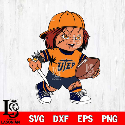 UTEP Miners Chucky Horror 10 Svg Eps Dxf Png File, NCAA svg, Digital Download, Instant Download