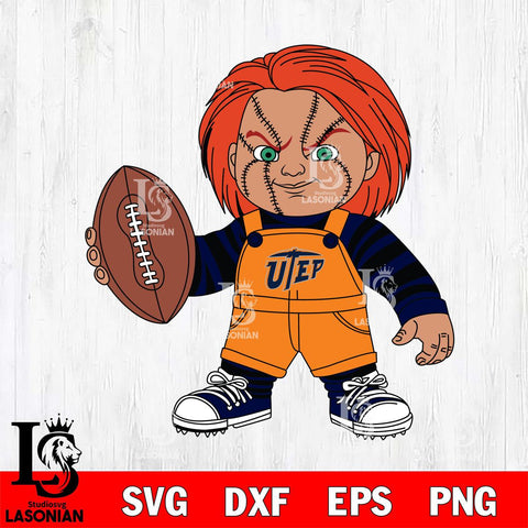 UTEP Miners Chucky Horror 12 Svg Eps Dxf Png File, NCAA svg, Digital Download, Instant Download