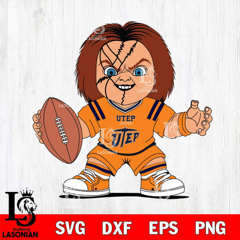 UTEP Miners Chucky Horror 2 Svg Eps Dxf Png File, NCAA svg, Digital Download, Instant Download