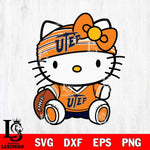 UTEP Miners Cute Hello Kitty Football 12 Svg Eps Dxf Png File, NCAA svg, Digital Download, Instant Download