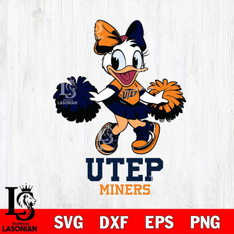 UTEP Miners Daisy Duck Cheerleader Disney, Svg Eps Dxf Png File, Digital Download