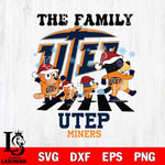 UTEP Miners Family Bluey Christmas Svg Eps Dxf Png File, Digital Download