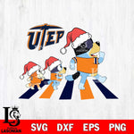 UTEP Miners Family Bluey Walking Christmas Svg Eps Dxf Png File, Digital Download, Instant Download