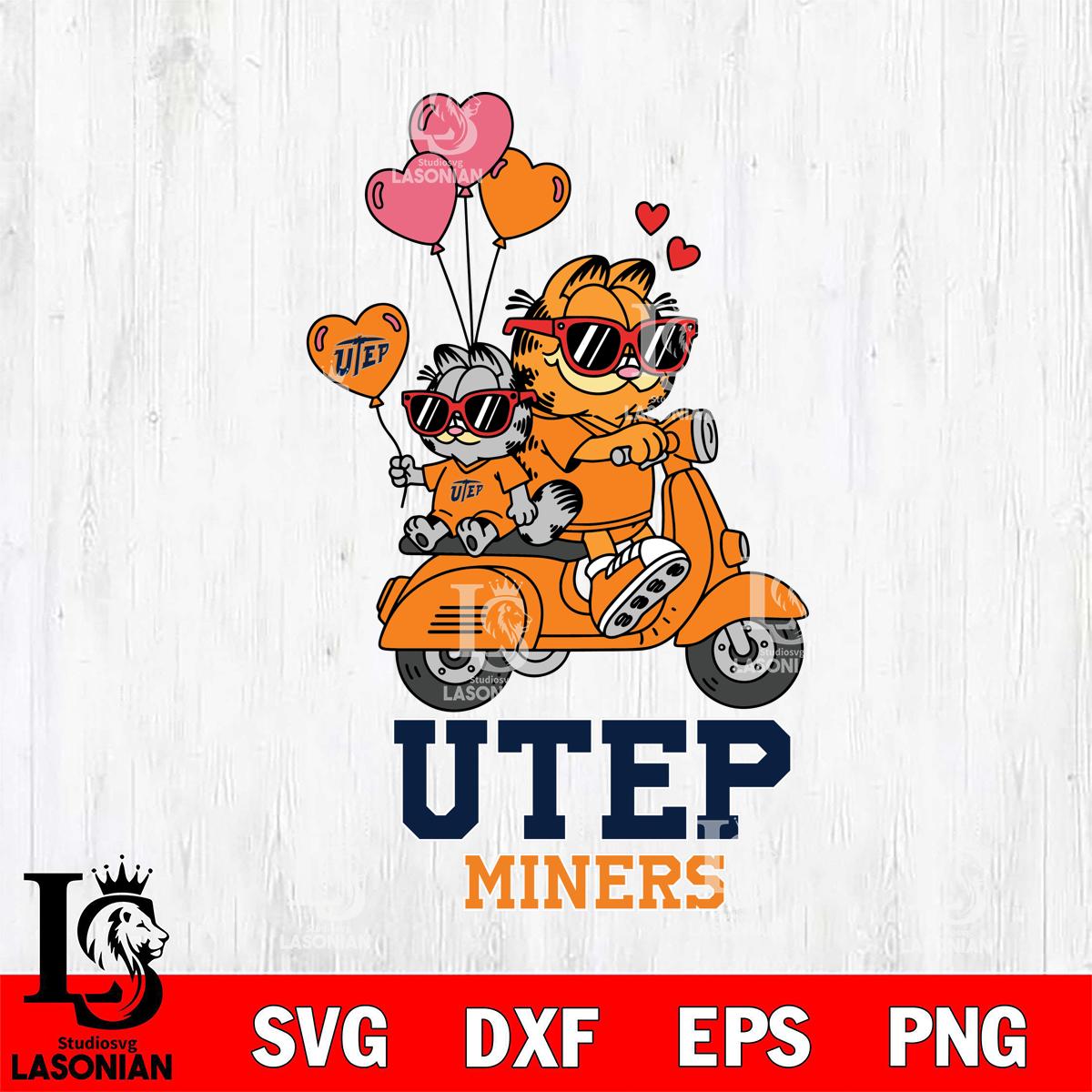 UTEP Miners Garfield and Nermal Valentine File Cut, NCAA SVG DXF EPS ...