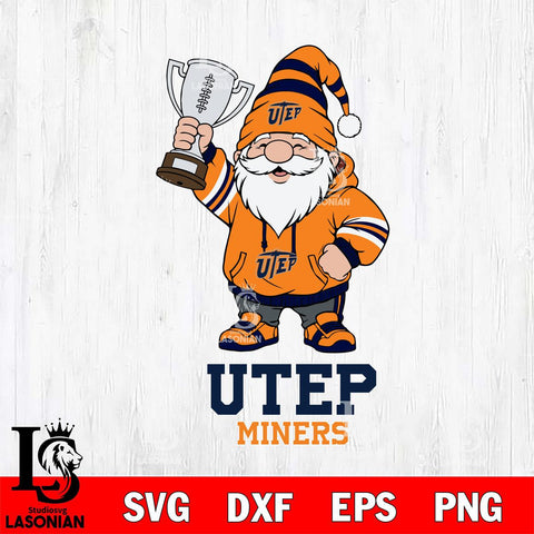 UTEP Miners Gnome Champion File Cut, NCAA SVG, Digital Download , Criucut , Silhouette