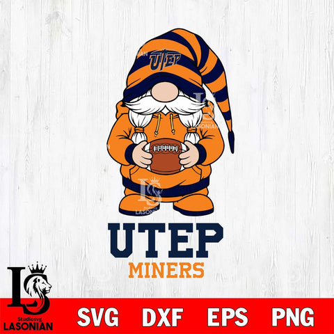 UTEP Miners Gnome Sport File Cut, NCAA SVG, Digital Download , Criucut , Silhouette