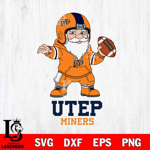 UTEP Miners Gnome football player File Cut, NCAA SVG, Digital Download , Criucut , Silhouette