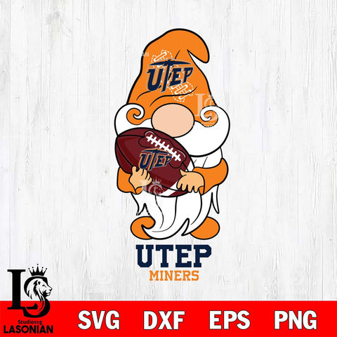 UTEP Miners Gnomes Christmas football Svg Eps Dxf Png File, Digital Download, Instant Download