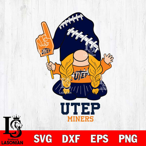 UTEP Miners Gnomes Fan Svg Eps Dxf Png File, Digital Download, Instant Download