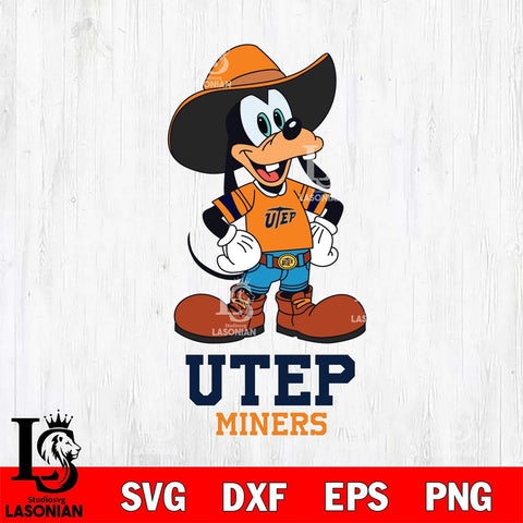 UTEP Miners Goofy Cowboy Sport SVG DXF EPS PNG FILE,NCAA svg ,Football Digital Download,Instant Download, Silhouette