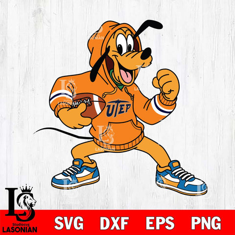 UTEP Miners Goofy Disney Football Christmas File Cut, NCAA SVG DXF EPS PNG FILE, Digital Download , Criucut , Silhouette