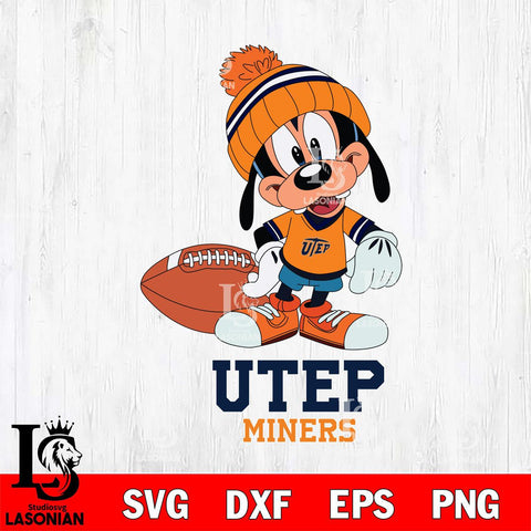 UTEP Miners Goofy Football SVG DXF EPS PNG FILE,NCAA svg ,Football Digital Download,Instant Download, Silhouette