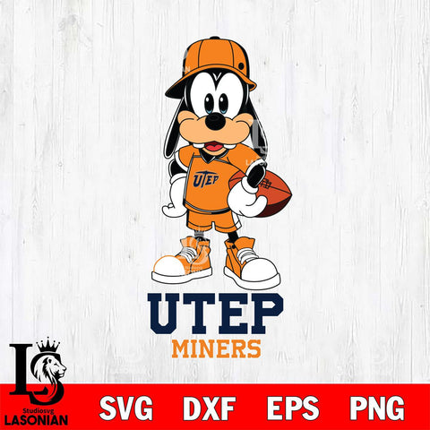 UTEP Miners Goofy rugby SVG DXF EPS PNG FILE,NCAA svg ,Football Digital Download,Instant Download, Silhouette