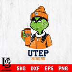 UTEP Miners Grinch Football Christmas Cut Files Cricut, Svg Dxf Eps Png file, Digital download , Silhouette
