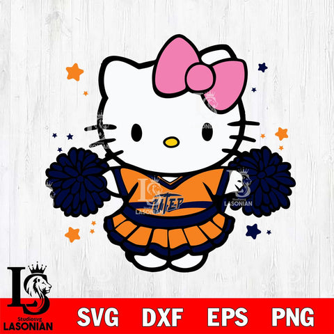 UTEP Miners Hello Kitty Cheerleader 10 Svg Eps Dxf Png File, Digital Download, Instant Download