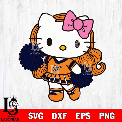 UTEP Miners Hello Kitty Cheerleader 7 Svg Eps Dxf Png File, Digital Download, Instant Download