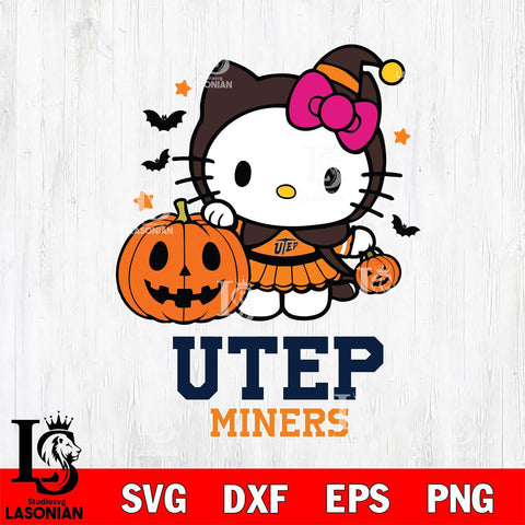 UTEP Miners Hello Kitty Horror 1 Svg Eps Dxf Png File, Digital Download