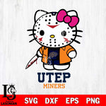 UTEP Miners Hello Kitty Horror 3 Svg Eps Dxf Png File, Digital Download