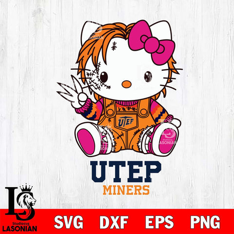UTEP Miners Hello Kitty Horror Svg Eps Dxf Png File, Digital Download