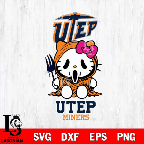 UTEP Miners Hello Kitty Horror 4 Svg Eps Dxf Png File, Digital Download