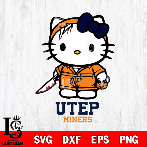 UTEP Miners Hello Kitty Horror 5 Svg Eps Dxf Png File, Digital Download
